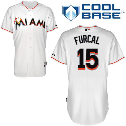 Rafael Furcal #15 MLB Jersey-Miami Marlins Men's Authentic Home White Cool Base Baseball Jersey